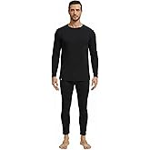 Men Heavyweight Rayon Polyester Thermal Underwear Base Layer Long Johns Blended Fleece Lined Set for Cold Weather