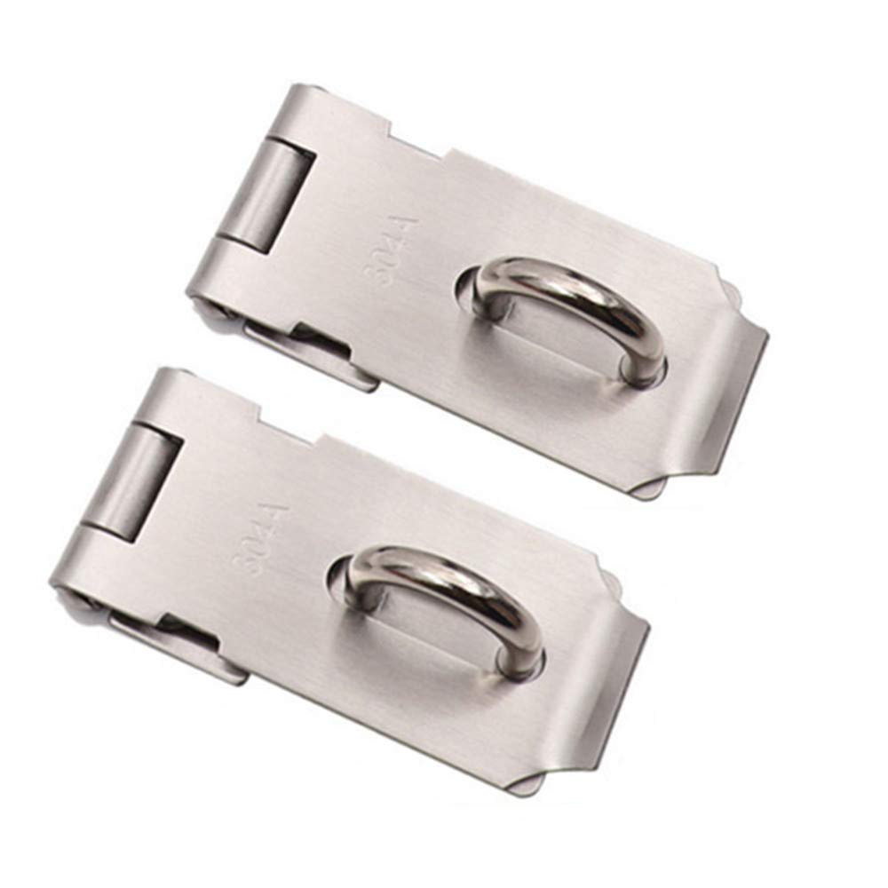 Paraphee Door Hasp Padlocks Clasp Kit for Wooden Shed Door/Gate/Cabinet Security, Heavy Duty 304A Stainless Steel (3inch Pack of 2)