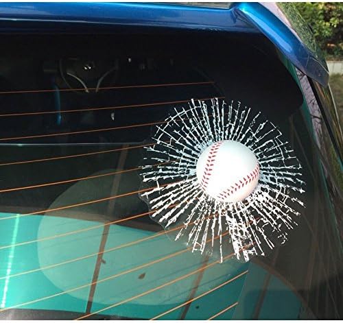 Seana 2017 Creative Funny 3D Baseball Hits Car Window Decal Stickers (Baseball)Automotive Decal 3D Balls Sticker