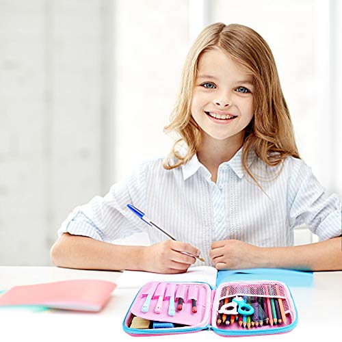 Pencil Case Pen Pouch Box for Girls Cute Unicorn Pencil Case Kawaii School Supplies Crayon Box EVA Plastic Pencil Organizer Stationery Holder for Kids