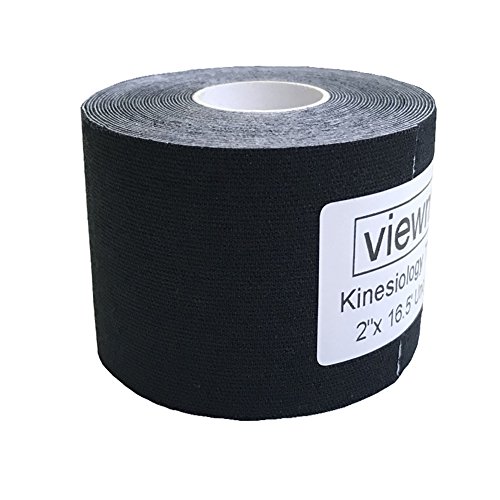 Viewm Kinesiology Tape for Athletic Recovery, Breathable Waterproof Elastic Sports Tapes, 2"x 16.5' Uncut Roll (Black) - Thumbnail 7