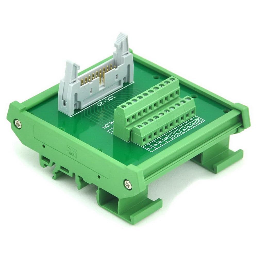 Electronics-Salon IDC-20 DIN Rail Mounted Interface Module, Breakout Board, Terminal Block.