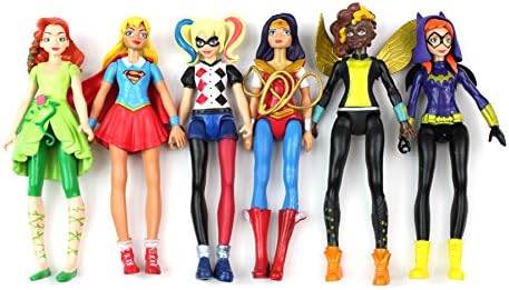 Wonder Woman Figures Toys Batgirl Supergirl Super Hero Action Charcters 6 Pcs 15cm