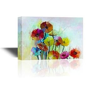 Small Colorful Oil Painting Style Flowers Petals