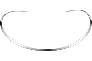 HooAMI Stainless Steel Silver Choker Necklace for Women