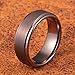 TUSEN JEWELRY 8MM Espresso Brown Matte Brushed Step Edge Tungsten Carbide Ring Wedding Band