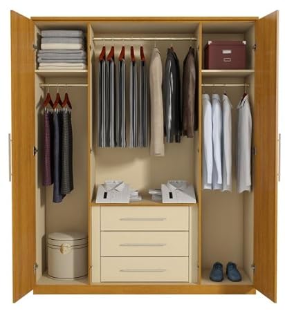 Prague 4 Door Wardrobe Finish Espresso Amazon Co Uk Kitchen Home