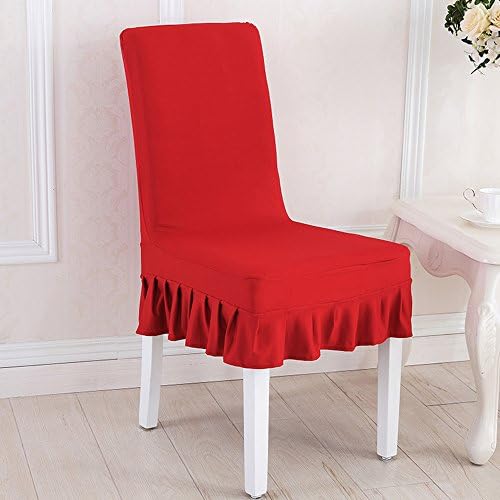 Awland Dining Chair Cover Slipcovers Seat Protector Short Stretch Spandex Dining Room Banquet Chair Seat Cover for Kitchen Wedding Bar Hotel Party Home (Set of 4) - Red