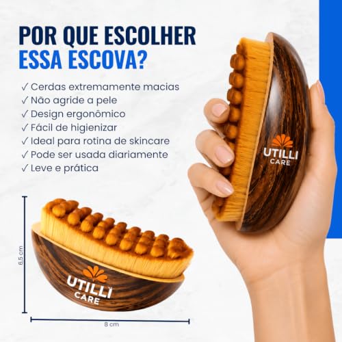Escova Facial para Drenagem Linfática e lifting Facial - Massageador de Contorno, Estímulo de Circulação e Redução de Inchaço - Cerdas Ultra Macias