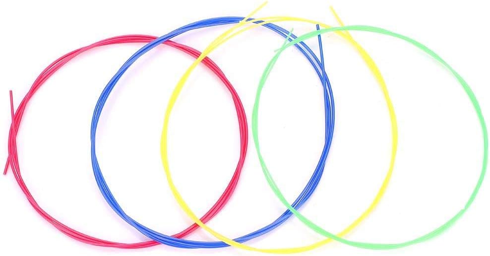 Dilwe Ukulele Strings Set, 4 Pcs/Set Colorful Nylon Strings Replacement Part Accessory for Ukulele, As shown in the picture