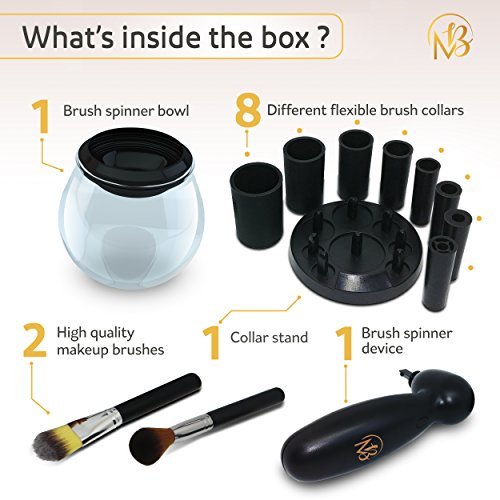 Limpiador Brochas Maquillaje | Kit de Limpieza en Seco Para Cepillos Profesional | 2 Brochas Incluidas | Limpia Todas los Pinceles en Segundos | Makeup Brush Cleaner | de Millenial Beauty