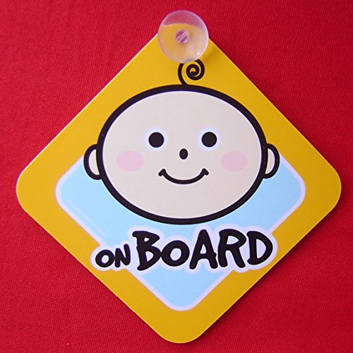 Baby on board - 2 pack - large 6" x 6" yellow…