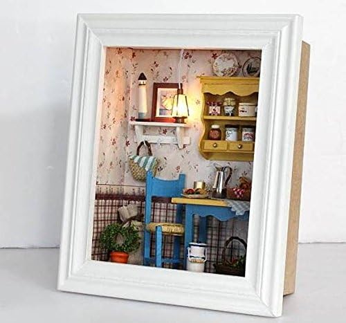 WOODEN DOLLHOUSE MINIATURE Leisurely Lunch DIY FRAME HANDWORK