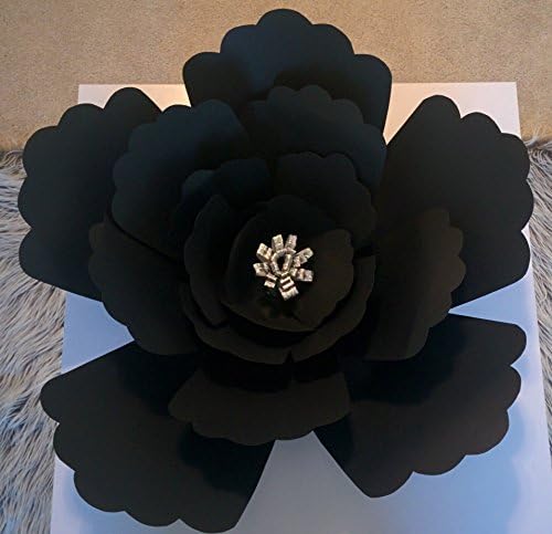 Jumbo Paper Flower Kit, 18" Diameter, Spray Rose, Black, 21-Piece Do-It-Yourself Kit
