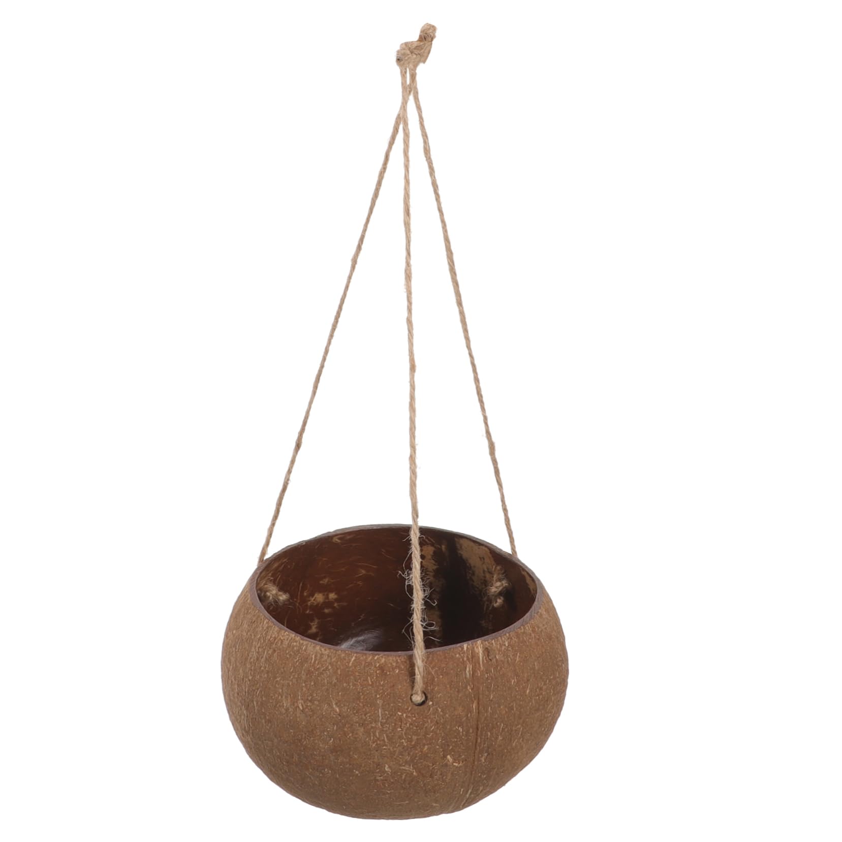 OFFSCH Coconut Shell Hanging Flower Pot Natural Indoor Outdoor Planter for Succulents Balcony Garden Home Decor with Durable Lanyard