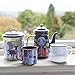 Folklore Enamel Coffee Creamer Pot Spring Rain Design, White