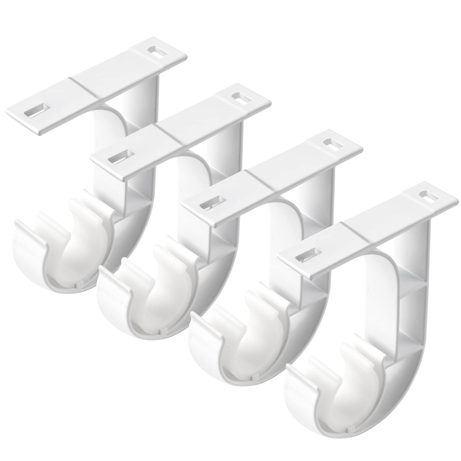 Gudui Aluminium Ceiling Mounts for 2.5 cm Rod, 4 Pieces, White, Robust and Durable, Easy Installation, Ideal for Living Room and Bedroom