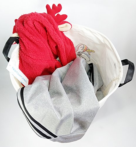 image for FUNNYGO Storage Bin，Canvas Fabric Collapsible Organizer Basket for L