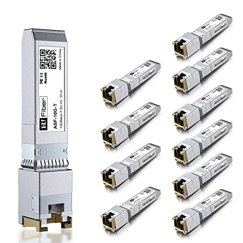 HiFiber 10 Stück 1.25/2.5/5/10G SFP+ RJ45 CAT.6a/7 Kupfer Transceiver Modul