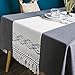 KIMODE Moroccan Fringe Table Runner 14 in x 72 in, Bohemian Geometric Cotton Handmade Woven Tufted Tassels Farmhouse Dinning Table Linen Machine Washable Minimalist Home Decorative, Black and White
