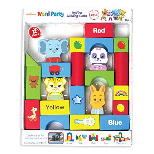 Word Party My First Building Blocks, 22 Piece Wood Set Lulu, Bailey