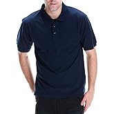 ALL Polo Men's Polo Shirt - Short Sleeve Regular Fit Classic Pique Solid Casual 3 Button Collared Top