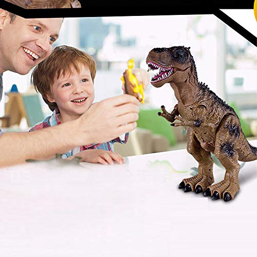 Sikye Electronic Dinosaur Robot Toy, Multi-Functional Walking Dinosaur Battery Powered Toy for Kids Sprays, Flashing,Live Sound, Remote Control (A)