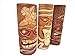 Set of (3) Wooden Handcarved Natural Style 12
