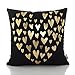 Monkeysell Original New Heart Love Bronzing Flannelette Home Pillowcases Throw Pillow Cover Love Letter Pattern Design Rock Punk Neoclassical Style 18 inches (S155B)