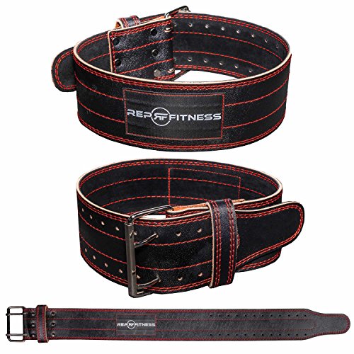 Rep 4” Black Leather Lifting Belt – Lower Back and Abdominal Support for Weightlifting – Size Medium - Thumbnail 7