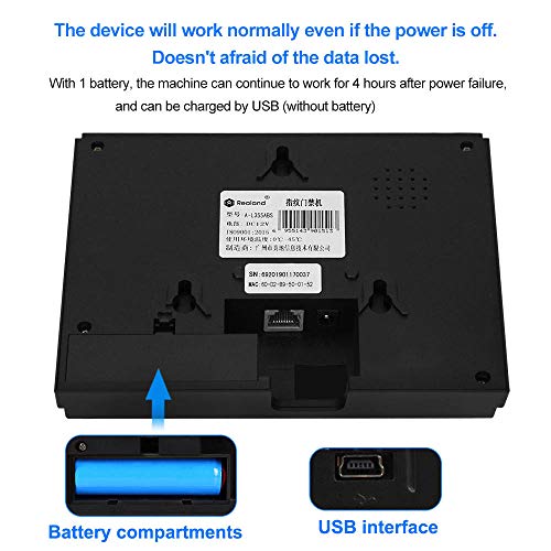 LIBO WIFI Biometric Fingerprint Attendance Machine TCP/IP Network Employee Check-in System DC 6V/1A Time Clock Recorder, 2.4 inch TFT Display Screen, English Language, Password & RFID Card Recognition