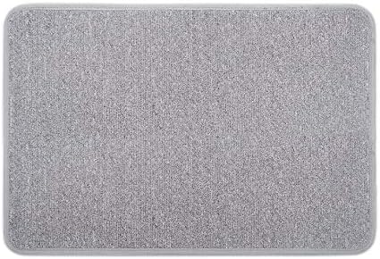 Seloom Stair Treads Carpet Indoor Non Slip Blended Jacquard Skid Resistant Stair Tread Rugs (1 Piece 24×36 Inch, Pure Grey)
