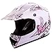 IV2 Youth / Kid Size White Pink Butterfly Motorsports Motocross, ATV, UTV, Dirt Bike Helmet [DOT] (L)