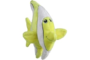 SmartPetLove Snuggle Puppy Tender-Tuffs Big Shots - Large Plush Dog Toys for Medium and Large Breeds - Stuffed Yellow Angelfish with Puncture Resistant Squeaker