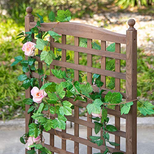 Outsunny Pflanzkasten Blumenständer Rankgitter Rankkasten Rosenbogen mit Leckage-Löcher Garten Holz Dunkelbraun 64 x 28… – Bild 8