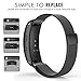 Samsung Gear Fit2 / Gear Fit2 Pro Watch Band, MoKo Milanese Loop Stainless Steel Mesh Bracelet Smart Watch Strap + Connector for Samsung Gear Fit 2 SM-R360 / Gear Fit 2 Pro Smart Watch, BLACK