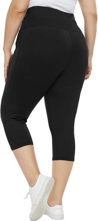 plus size capri yoga pants with pockets