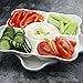 Dowan Divided Serving Trays, Porcelain Serving Dishes for Parties, Set of 2, Dishwasher Safe, 9.4 Inch Perfect for Chips and Dip, Veggies, Snacks, White, Pack of 2