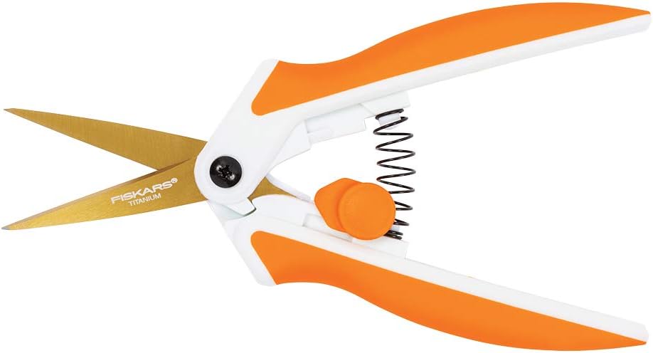 Fiskars 190520-1001 Titanium Micro-Tip Easy Action Scissors, 5 Inch, Orange: Arts, Crafts & Sewing