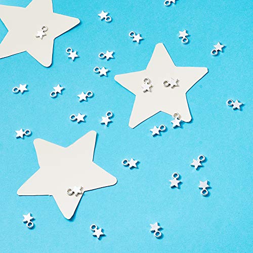 Craftdady 100Pcs Antique Silver Star Charms 10x8mm Tibetan Style Lead Free & Cadmium Free Alloy Star Pendants for DIY Jewelry Craft Making - Thumbnail 3