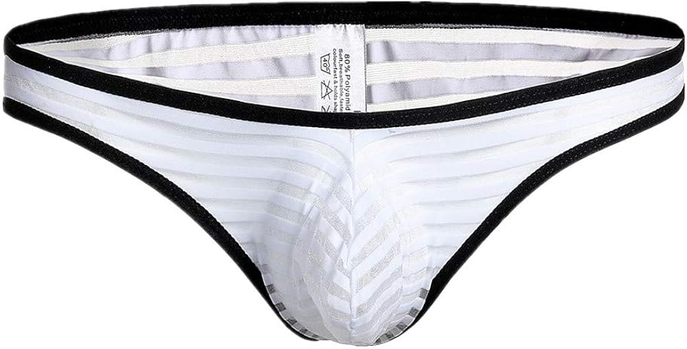 KPPONG String Homme Transparent Sexy à Rayures Imprimé Respirant Taille