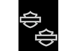 Motorcycle bar and Shield Design Vinyl Decal #2 Piece Moto HD Club 5"x4" (Chrome)