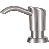 GAGALIFE Built in Sink Soap Dispenser or Lotion Dispenser for Kitchen Sink, Brushed Nickel ABS Pump Head, with 17 Ounce Large PET Soap Bottle