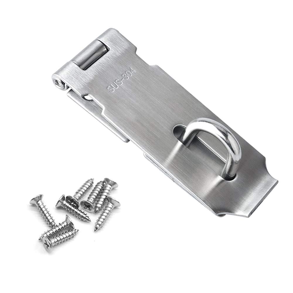 BuxiuGK Stainless Steel Padlock Hasp 4 Inches,Heavy Duty Hasp and Staple with Screws for Door Window Cabinet Gate
