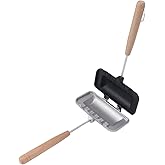 Moncer Double Sided Sandwich Panini Maker with Handle, Aluminum Alloy Sandwich Flip Pan Crimp Sealing Baking Pan for Fluffy Pancakes, Omelets, Frittatas