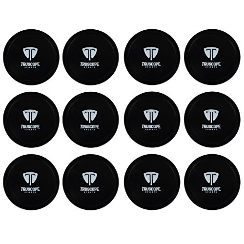 Truscope Sports 12 Pack 3 1/4 Inch Air Hockey Pucks (Black)