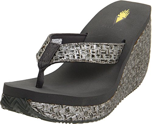 Volatile Women's Cha-Ching Wedge Sandal,Pewter,9 M US