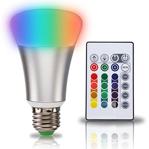 Torchstar 10w (60w equiv.) rgb+w dimmable color changing e26 a19 …