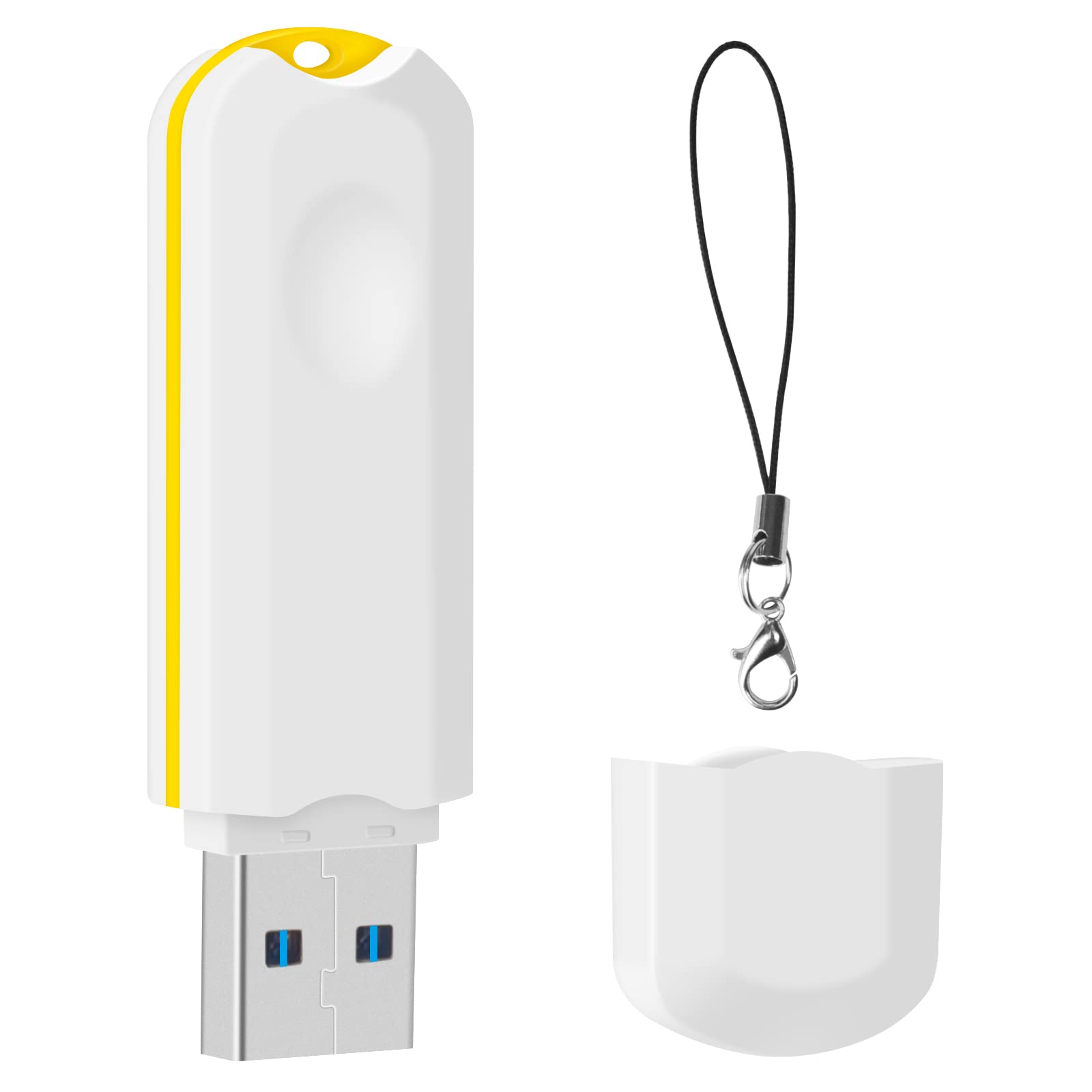 BorlterClamp 128GB USB 3.0 Flash Drive Portable Memory Stick Stylish USB3.0 Stick Thumb Drive USB Storage Pen Drive, White