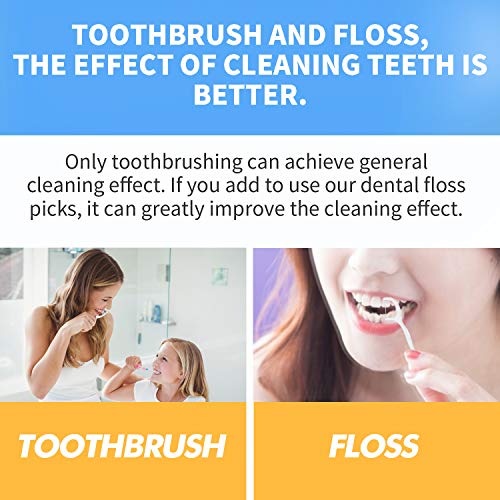 Dental Floss Picks High Toughness Toothpicks Sticks 8-Pack(400pcs) with Portable Case and Dental Picks Perfect for Family,Hotel,Travel